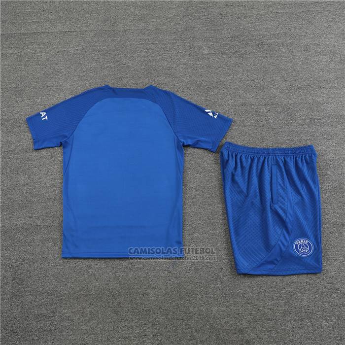 Fato de Treino Paris Saint-Germain Manga Curta 2022-2023 Azul Oscuro - Calcas Curta